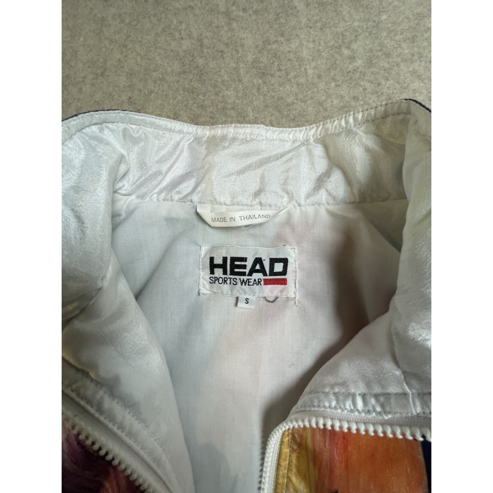 VTG RETRO 80s HEAD SportswearWaterfall Colorblack Track Windbreaker Jacket SM - Picture 7 of 14